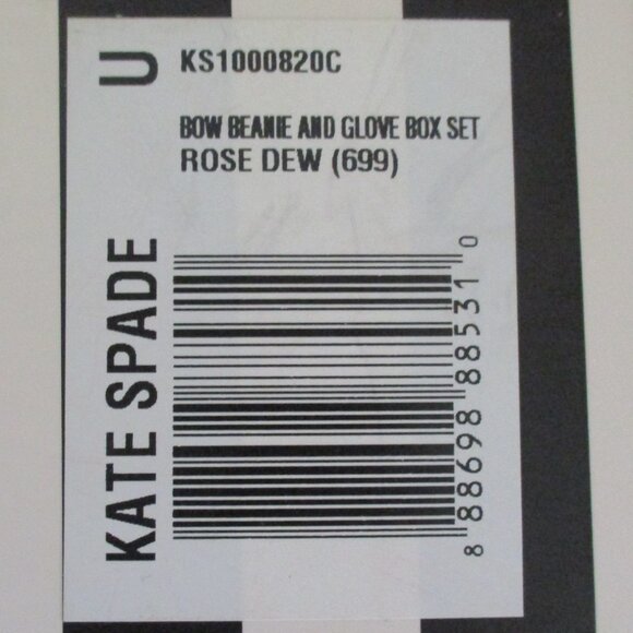 NIB!! Kate Spade NY Dorothy Bow Beanie and Gloves Box Set, Rose Dew (Pink), O/S - Picture 10 of 11